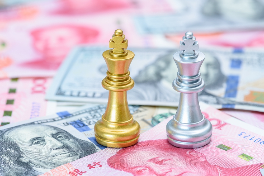 Harta mondiala ilustrand disputele comerciale si influenta lor asupra monedelor globale