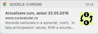 notificare curs valutar